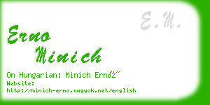 erno minich business card